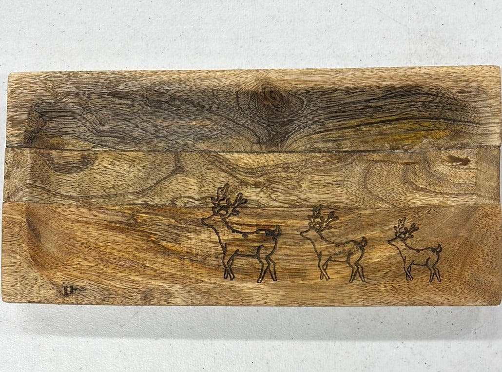 Mango Wood Deer Tray