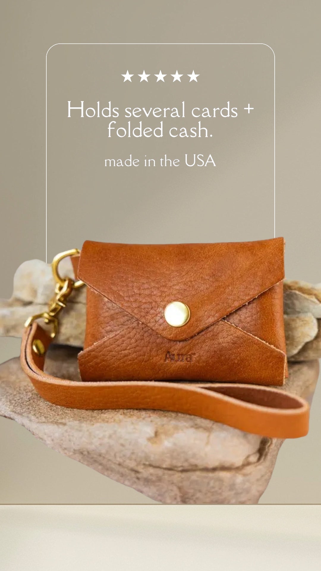 Wristlet Card Wallet/Brown