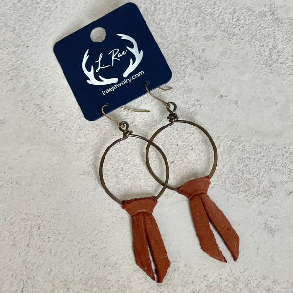 Whiskey Leather Earrings