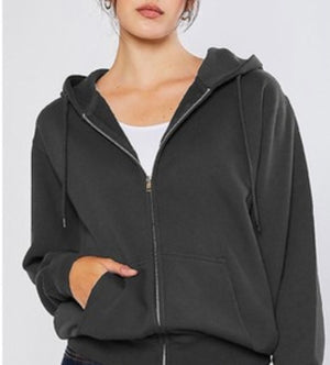Boyfriend Zip Up Sweatshirt