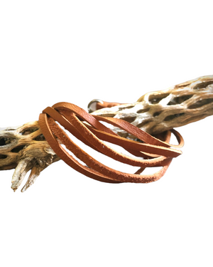 Leather Bracelet, Rust & Silver