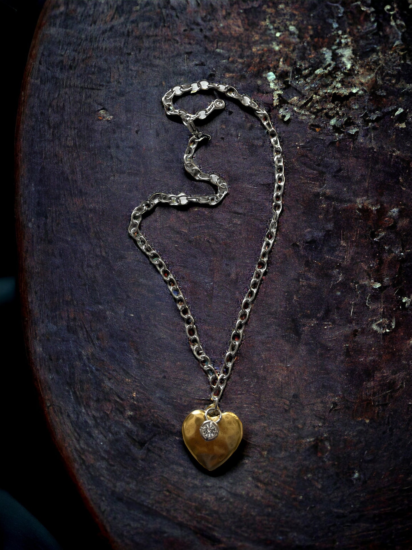 Hammered Heart Mixed Metal Artisan
Handmade Boutique Necklace